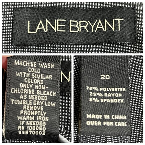 Lane Bryant Trousers Wide Leg Mid Rise Flat Front Dark Gray Women’s Size 20 - Picture 4 of 8
